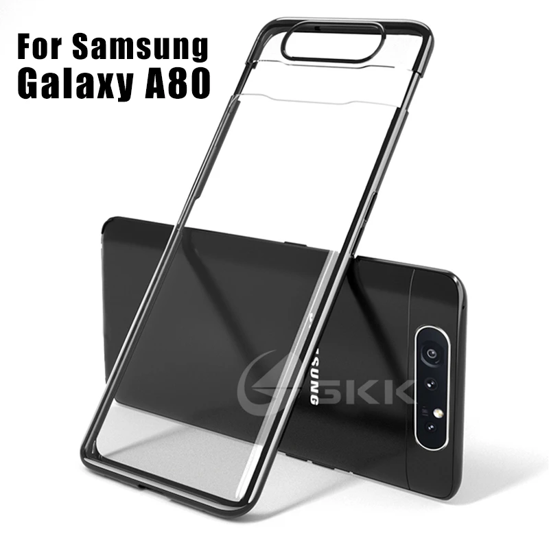 Luxury Plating HD Transparent Case For Samsung Galaxy A80 Case Full Proction Shockproof Hard Cover For Samsung A80 shell Fundas