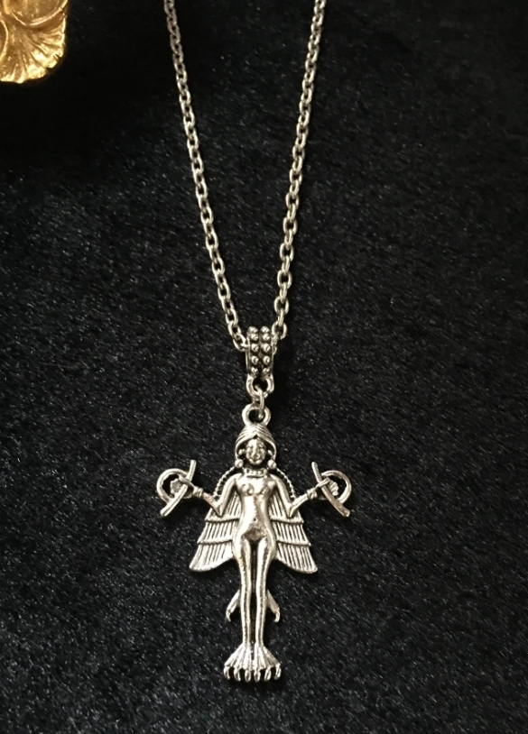 Lilith | Innana | Ishtar Pendant Necklace Demon Sigil Pendant Luciferian Satanic Amulet Talisman Chain 18