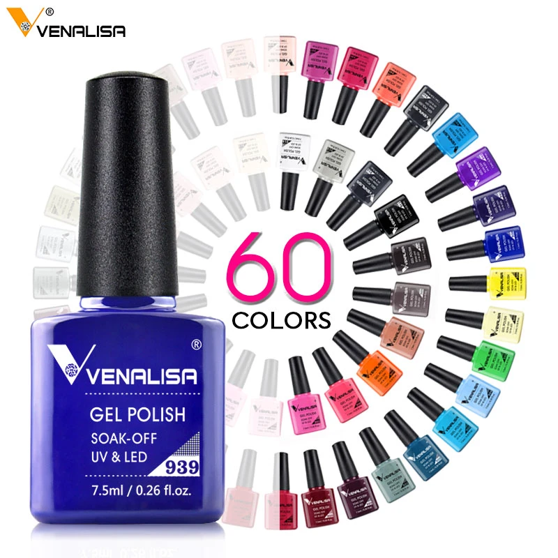 Venalisa Gel Varnish Long Wear Top Nail Art Design Manicure 60Colors 7.5ml Soak Off Enamel Gel Polish UV Gel Nail Polish Lacquer