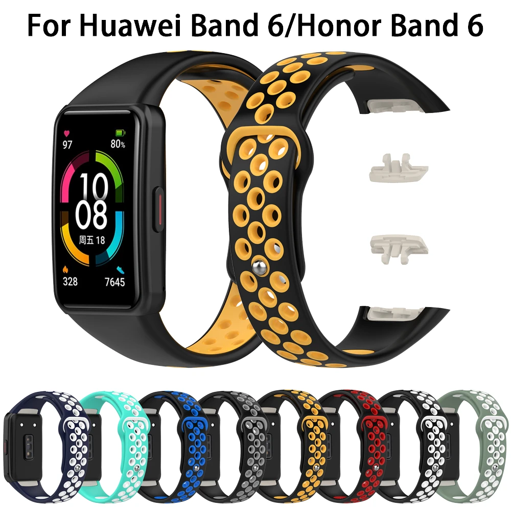 Soft Sport Silicone Band Straps For Huawei Band 6 Smart Wristband Bracelet Replacement Watch Strap For Huawei Honor 6 Correa