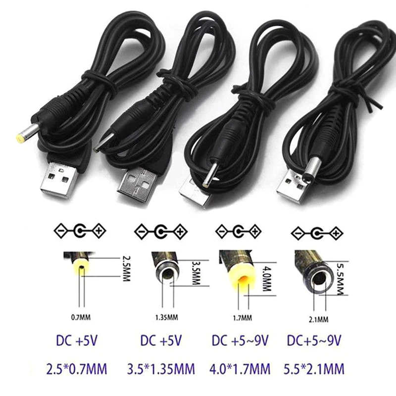 High Quality USB Port To 3.5  4.0  5.5mm Connection Offer 5V DC Barrel Jack Power Cable Cord Connector