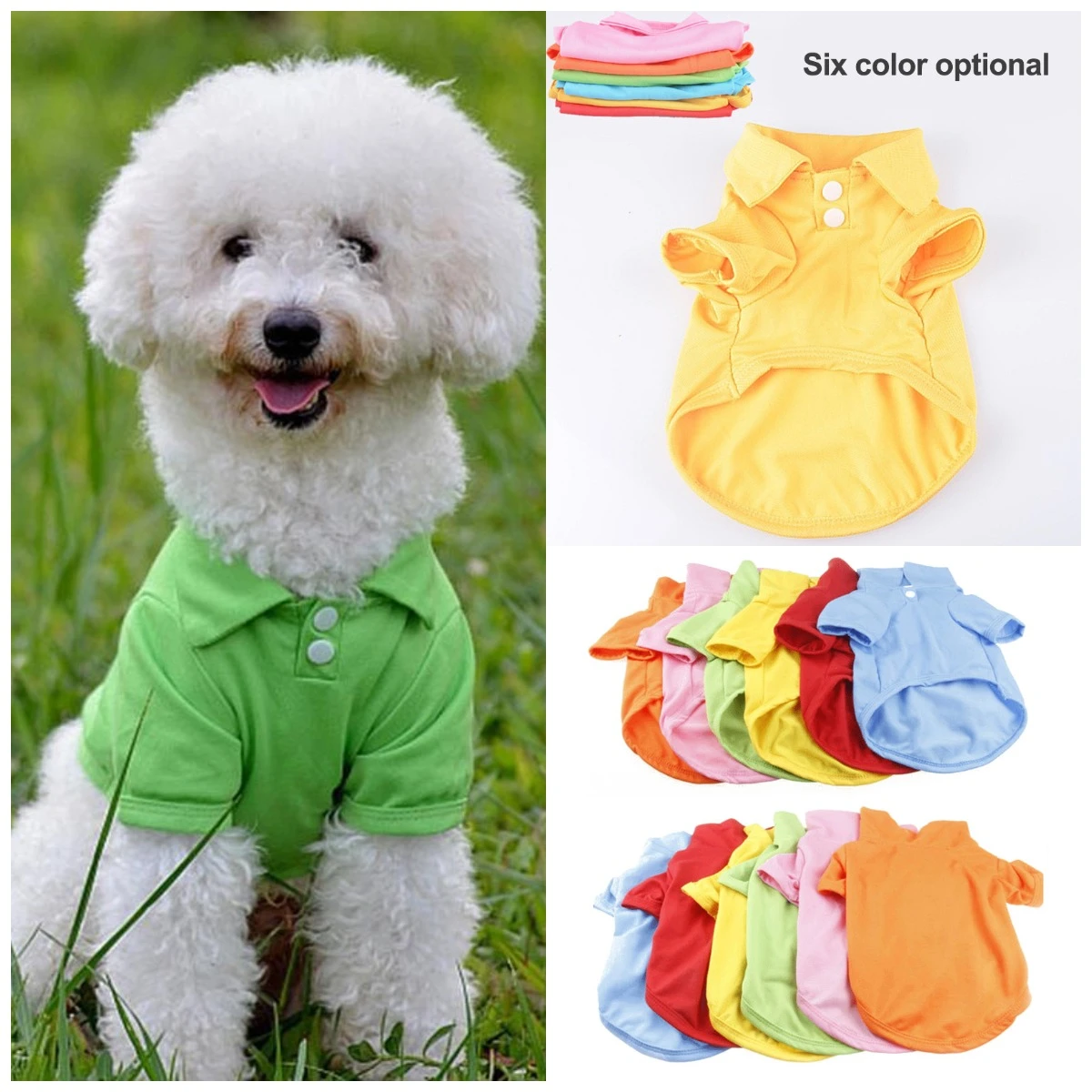 Big Size Candy Color Summer Dog T-shirt Pure Cotton Dog Clothes for French Bulldog Soft Breathable Pet Costume 2020 Fashion