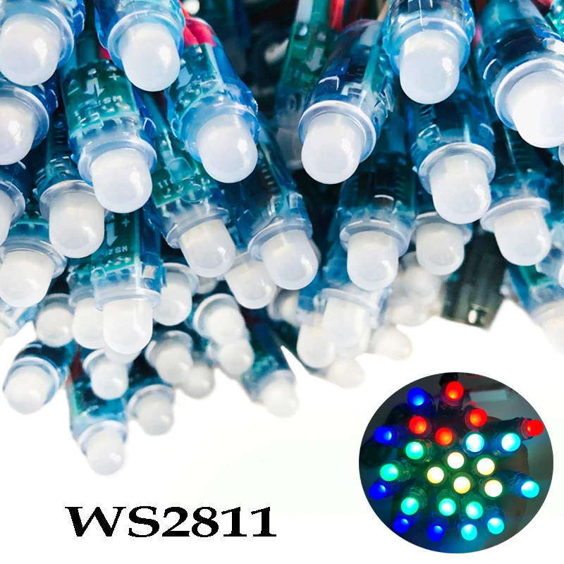 50pcs WS2811 Full Color LED Pixel Light Module RGB Color Digital LED Christmas Light SP110E LED Controller 5V 12V Power Supply