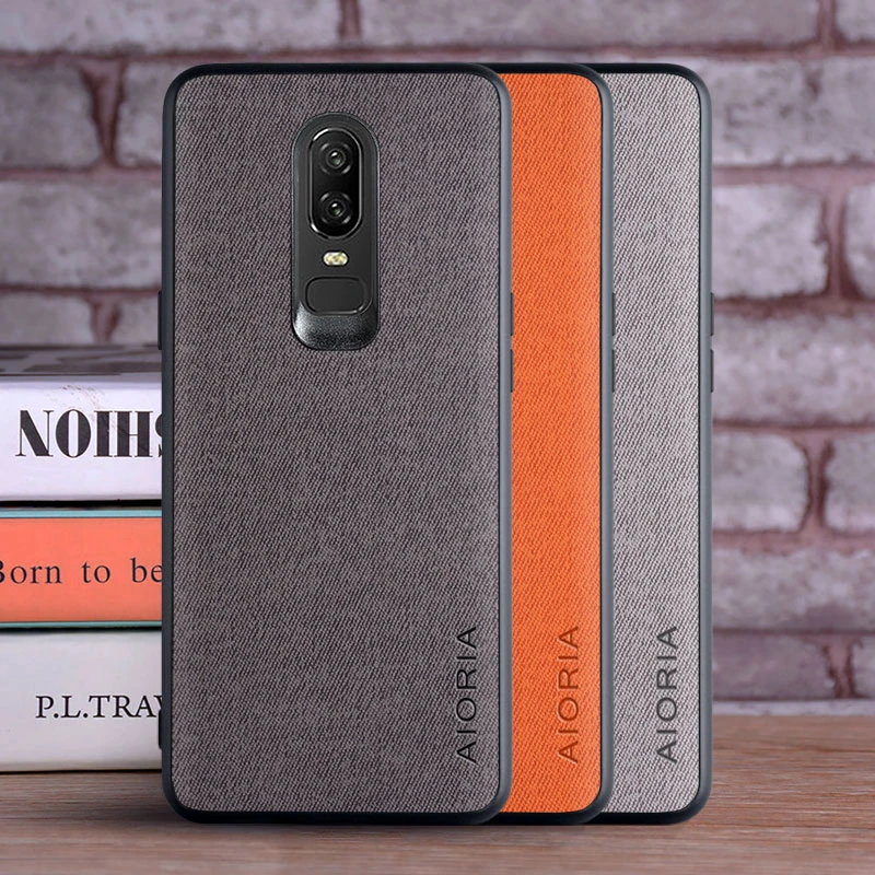 Case for Oneplus 6 coque Luxury textile Leather skin soft TPU hard PC phone cover for Oneplus 6 case funda