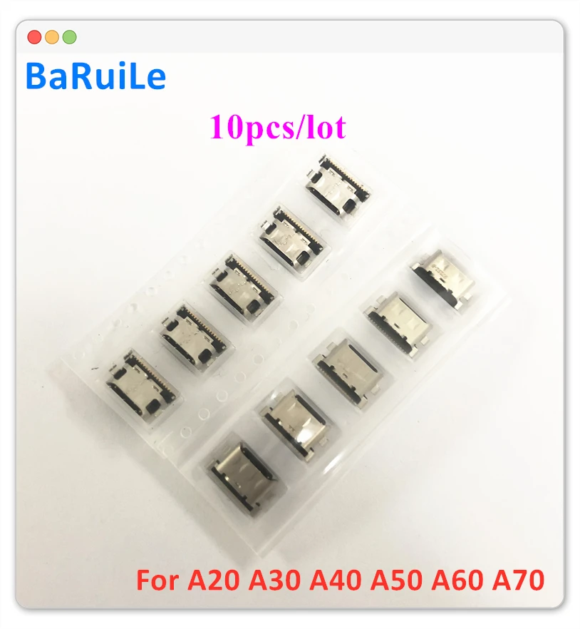 BaRuiLe 10pcs Charger Micro USB Charging Port Dock Connector Socket For Samsung Galaxy A70 A60 A50 A40 A30 A20 A305 A505 A705