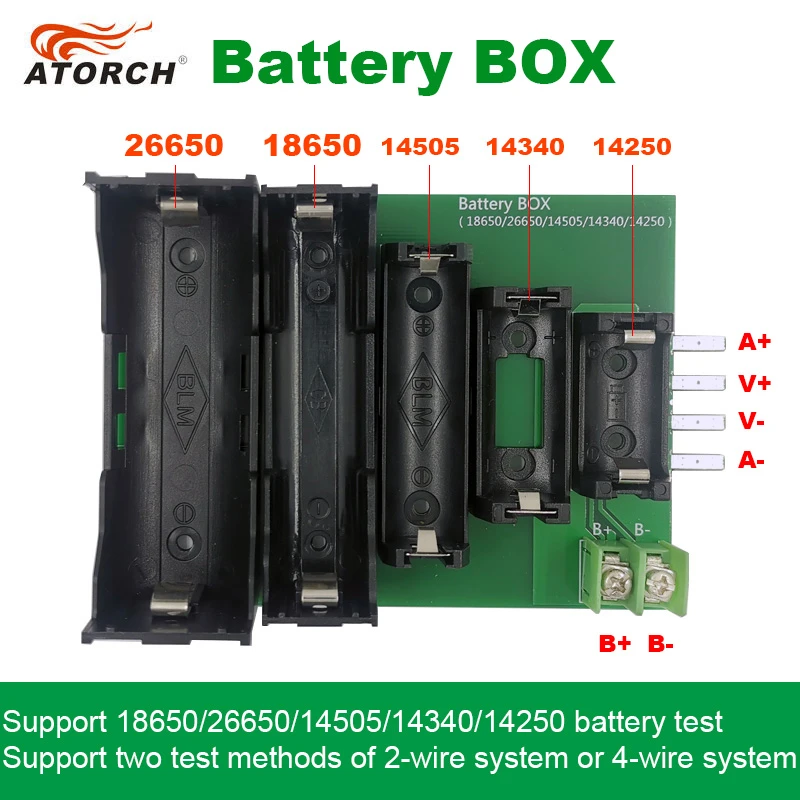 ABS 4-wire and 2-wire Terminal 18650 26650 14505 14340 1425 battery Case Holder test Storage box for DL24P