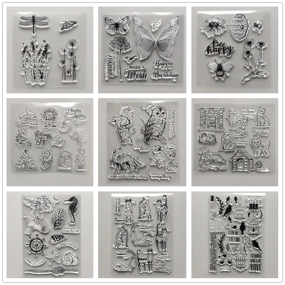 2021 New Animals Clear Stamps DIY Scrapbooking Craft Supplies Dogs Silicon Seal Custom Card Photo Album ink pad Cats Stamping