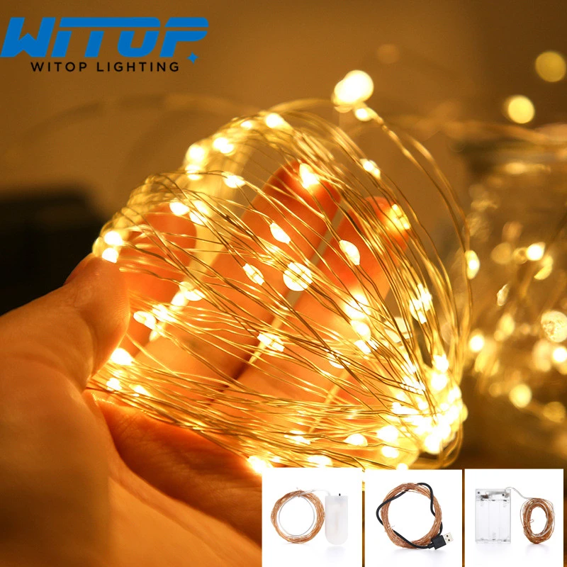 LED String Fairy lights  Garland Cooper Wire For Outdoor Home Christmas Wedding Party Decoration Decor lamps Waterproof 2M5M10M