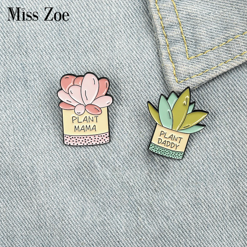 Little Garden Enamel Pins Custom Plant Mama Daddy Brooches Bag Clothes Lapel Pin Gardening Badge Jewelry Gift for Kids Friends