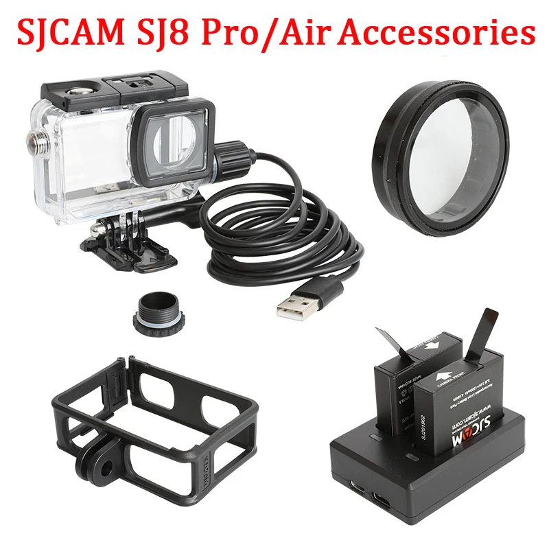 for SJCAM sj8 Series Sport Camera Special Accessory Sj8 Pro Charging Waterproof Case Protective Frame Lens Cover Battery Charger