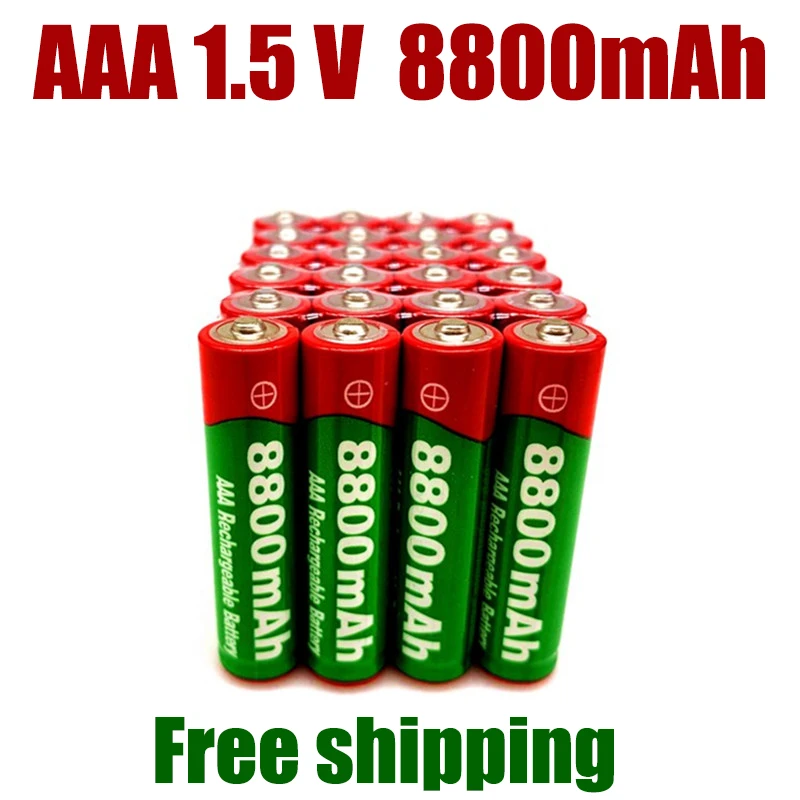 2021 New 1.5V AAA rechargeable battery 8800mah AAA 1.5V New Alkaline Rechargeable batery for led light toy mp3wait+free shipping