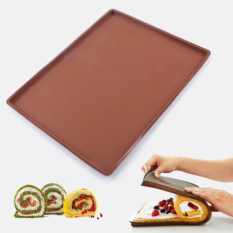 1pc Non-stick Baking Mat Cake Pad Roll Pad Kitchen Accessories Bakeware Baking Tools Silicone Oven Mat Cake Roll Mat Baking