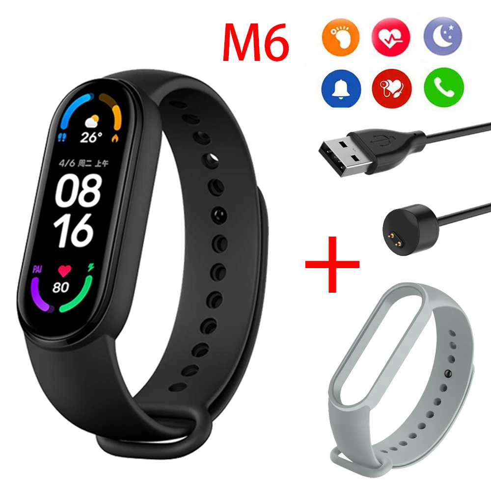 M6 Smart Bracelet Women Men Kids Heart Rate Blood Pressure Monitor Waterproof Sports Band Fitness Tracker Smartwatches