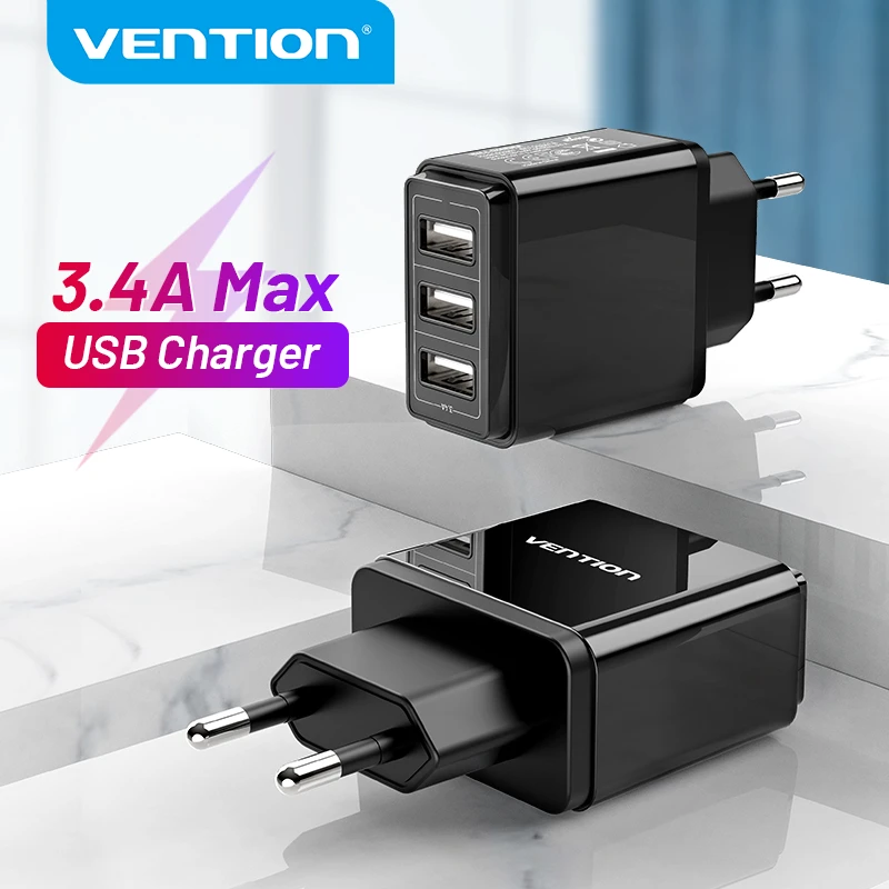 Vention USB Charger USB Wall Charger EU Adapter for iphone Xs 11 8 Samsung Huawei Mate 30 Xiaomi Fast Wall Mobile Phone Charger