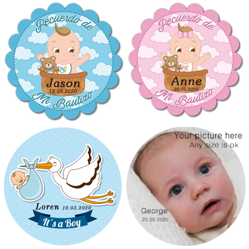 100, custom stickers for girls and boys, my first communion sticker label, custom add name and date, baby shower, baptism