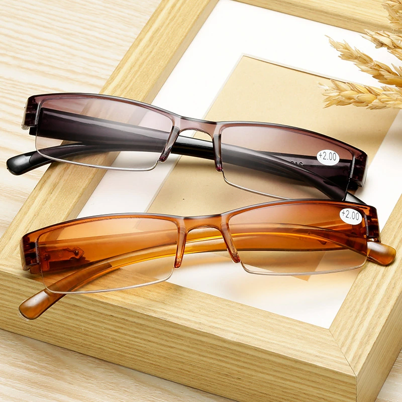 Fashion Korean  Reading Glasses Men Women Clear Lens Half Frame Presbyopic Eyewear 1.0 1.5 2.0 2.5 3.0 3.5 4.0 for Reader