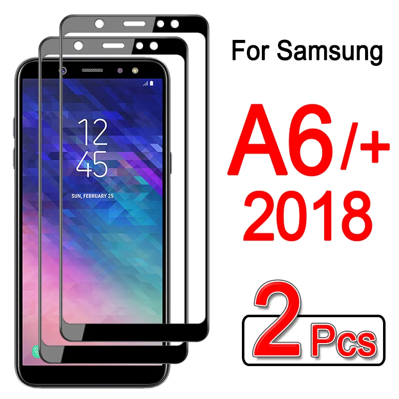 2pcs tempered glass for samsung galaxy a6 plus 2018 screen protector for samsung a 6 plus 6plus a6plus 2018 protective glas film