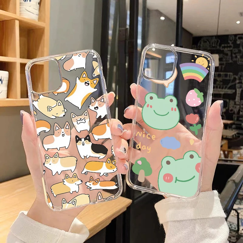 Cute Funny Dog Frog Phone Case For Samsung Galaxy A31 A32 A30 A41 A40 A50 A51 A52 A70 A71 A72 A10 A11 A12 A20 A21 Animal Cover