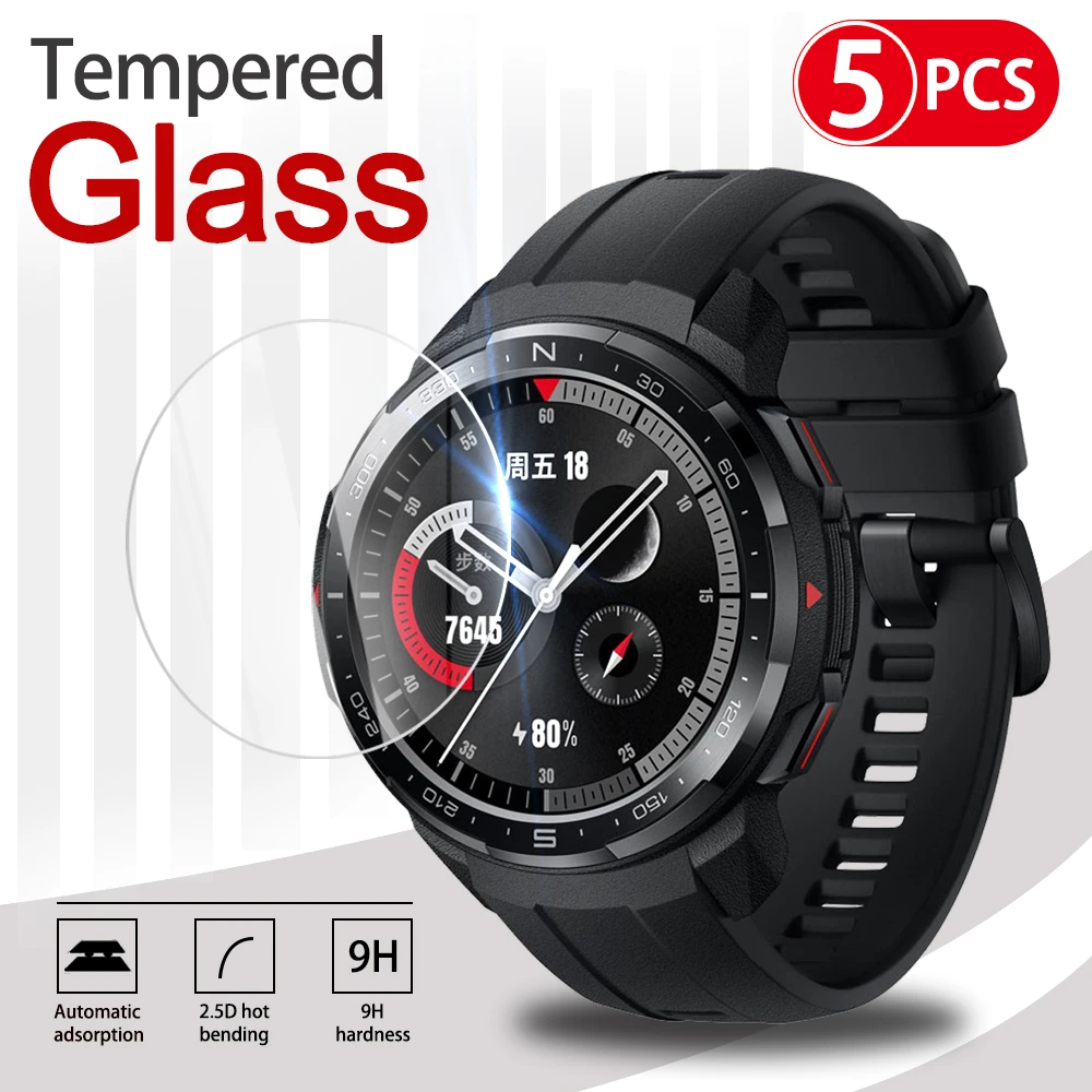 5Pcs 9H Premium Tempered Glass For Honor Watch GS Pro / Magic Watch 2 46MM Global Version Smart Watch Screen Protector Film
