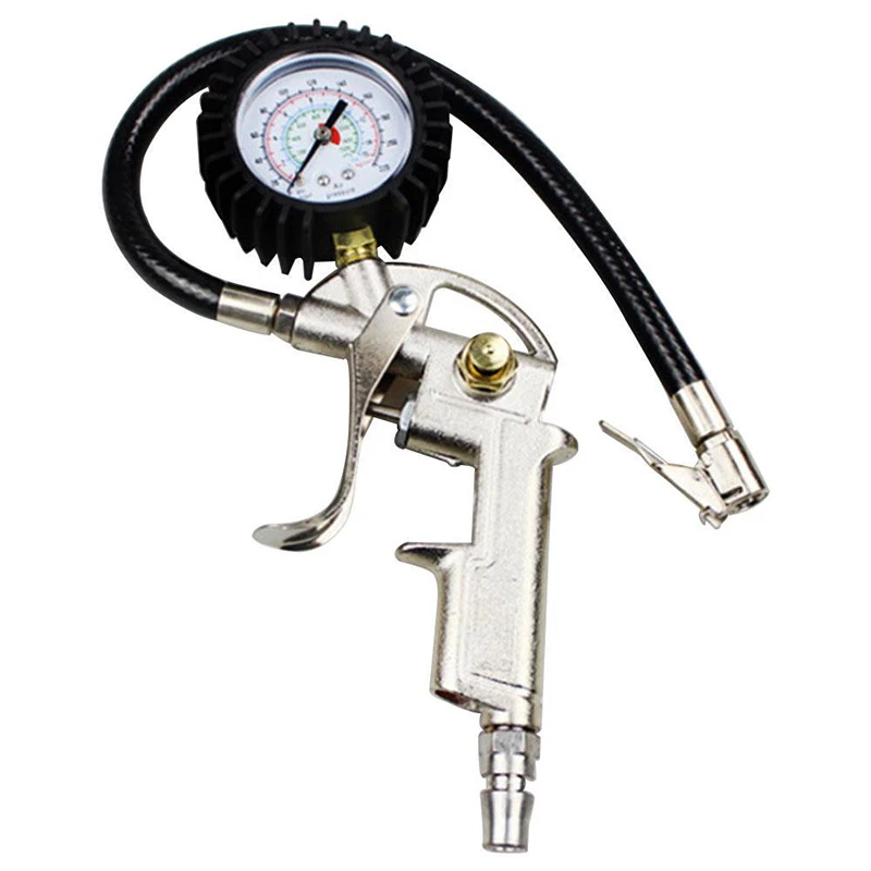 Auto Tire Pressure Gauge For Car Motorcycle SUV Inflator Pumps Tire Repair Tools Pressure Gun Type For Air Compressor Durable