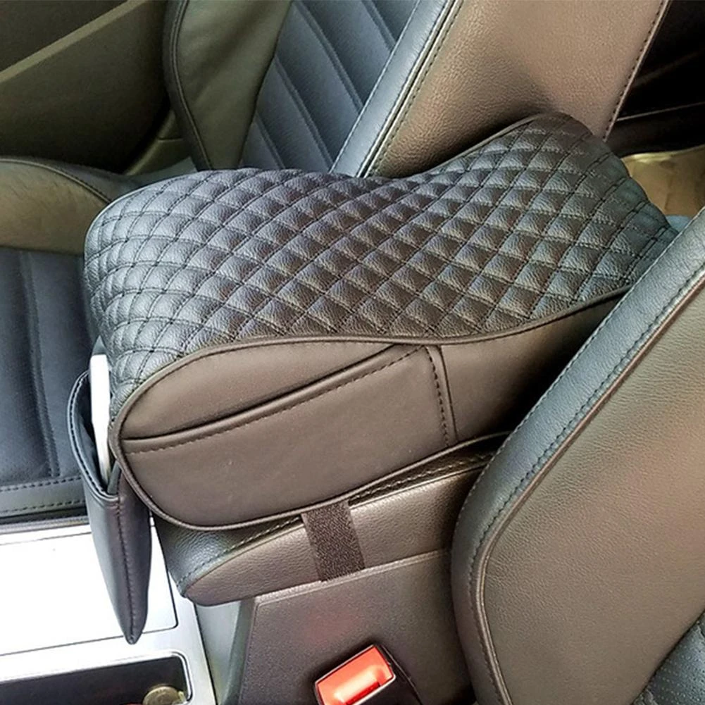 Stylish Car Central Console Armrest Box Soft Heighten Pad Cushion with Pocket