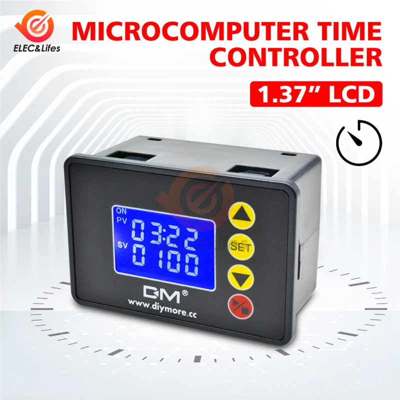 DC 12V 24V AC 110V 220V Digital Cycle Timer Delay Relay Module Dual LED Display Time Controller adjustable Timing Relay Switch