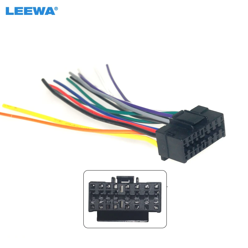 LEEWA Car Stereo Radio 16Pin Plug Harness For Sony For JVC Radio Audio Play Auto Adapter Wiring Harness Connector #CA5656