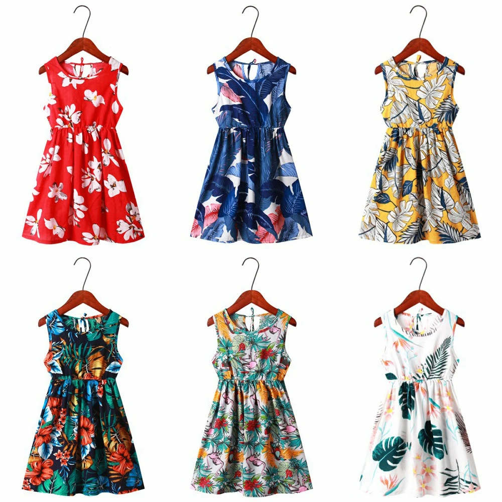 Children Girl Dress Summer Child Girls Clothing Cotton Sleeveless Flower Kids Summer Dresses for baby Clothes girls dresses