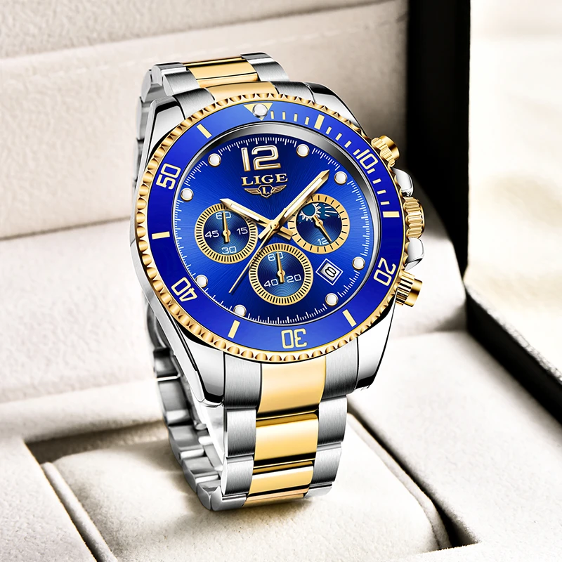 2021 LIGE Top Brand Luxury Fashion Diver Men Watch Waterproof Date Clocks Sport Watches Mens Quartz Wristwatch Relogio Masculino