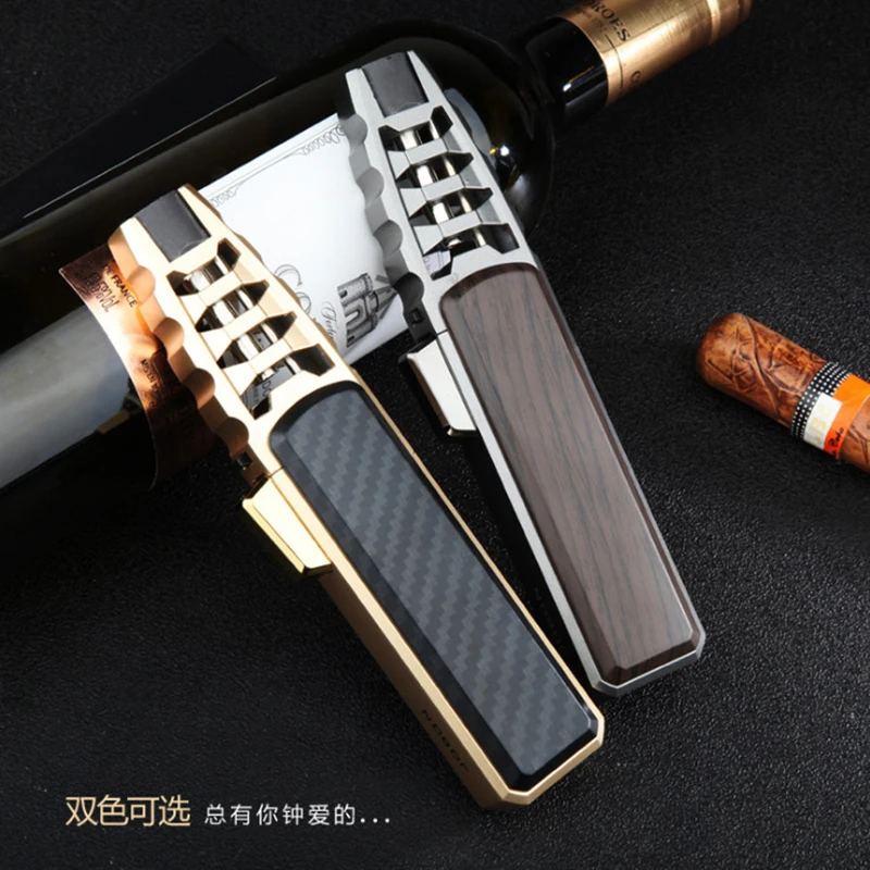 Jet Big Flame Cigar Lighter Torch Turbo Cigar Refillable Gas Lighter Windproof Powerful Metal BBQ Spray Gun Cigarette Lighter