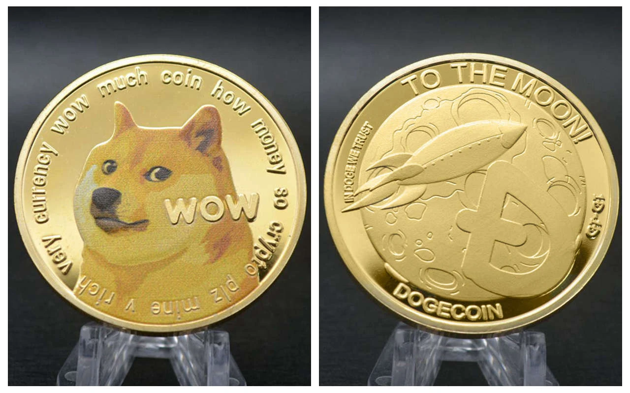 Gold/Silver Plated Ethereum Ripple Bitcoin Dogecoin TRX Ada Cardano QTUM  IOTA BNB Binance Digital Currency Commemorative Coins