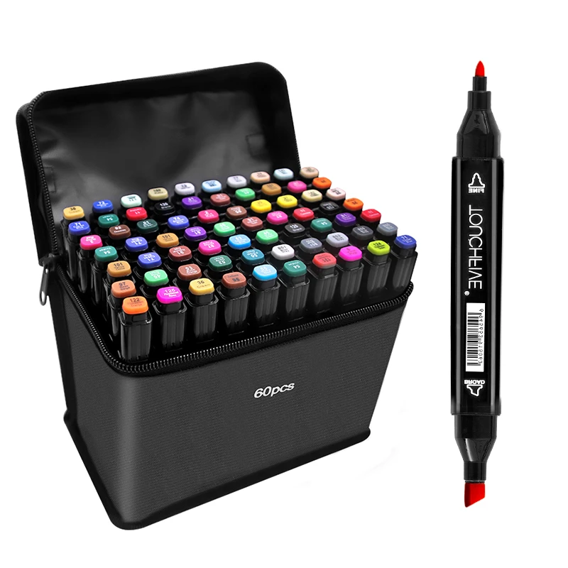 TouchFIVE 30/40/60/80/168 Color Art Markers Set Dual Headed Artist  Sketch Oily Alcohol based markers For Animation Manga