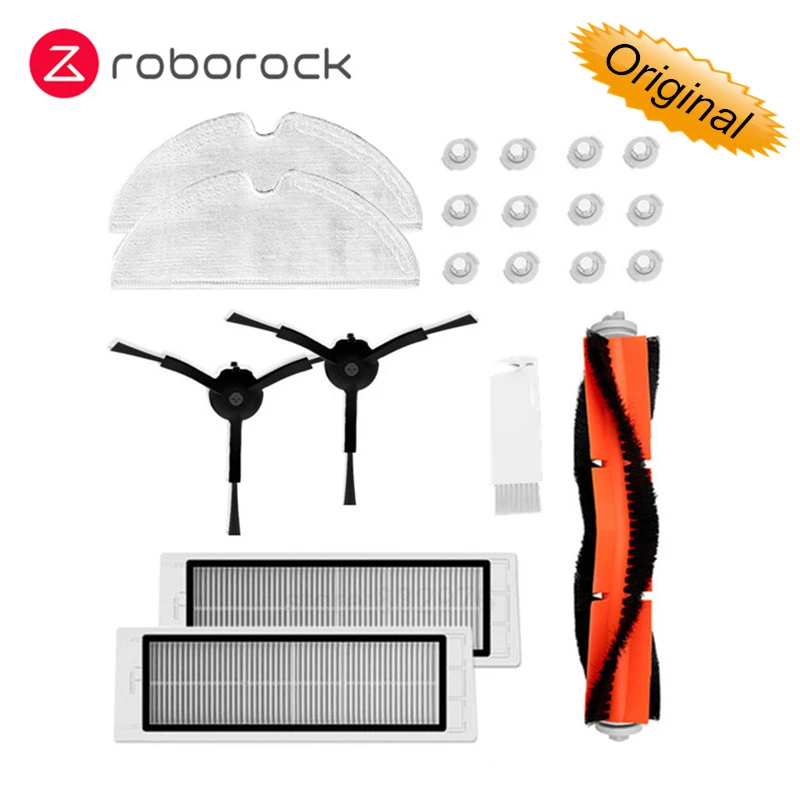 Original Roborock S55 E35 S6 Robot Vacuum Part Black Side Brush and cover Xiaomi Filter or Roborock Washable filter Wet Mopping