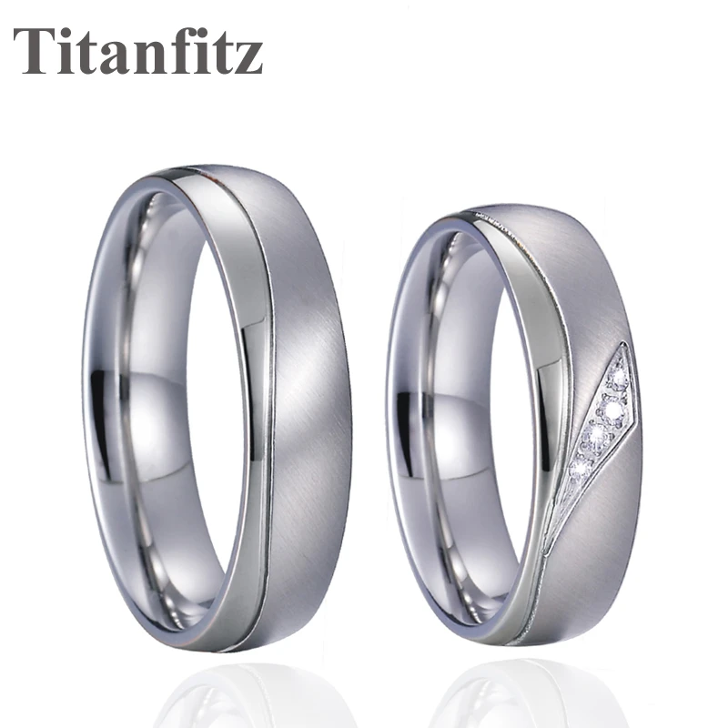 titanium wedding rings for men and women lovers alliance High Quality silver color promise marriage finger rings for couples