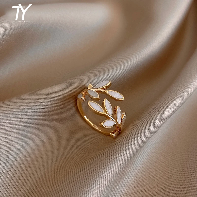2020 New Creative Leaf Branch Shape Open Ring For Woman Fashion Korean Finger Jewelry Luxury Wedding Party Girl's Unusual Rings