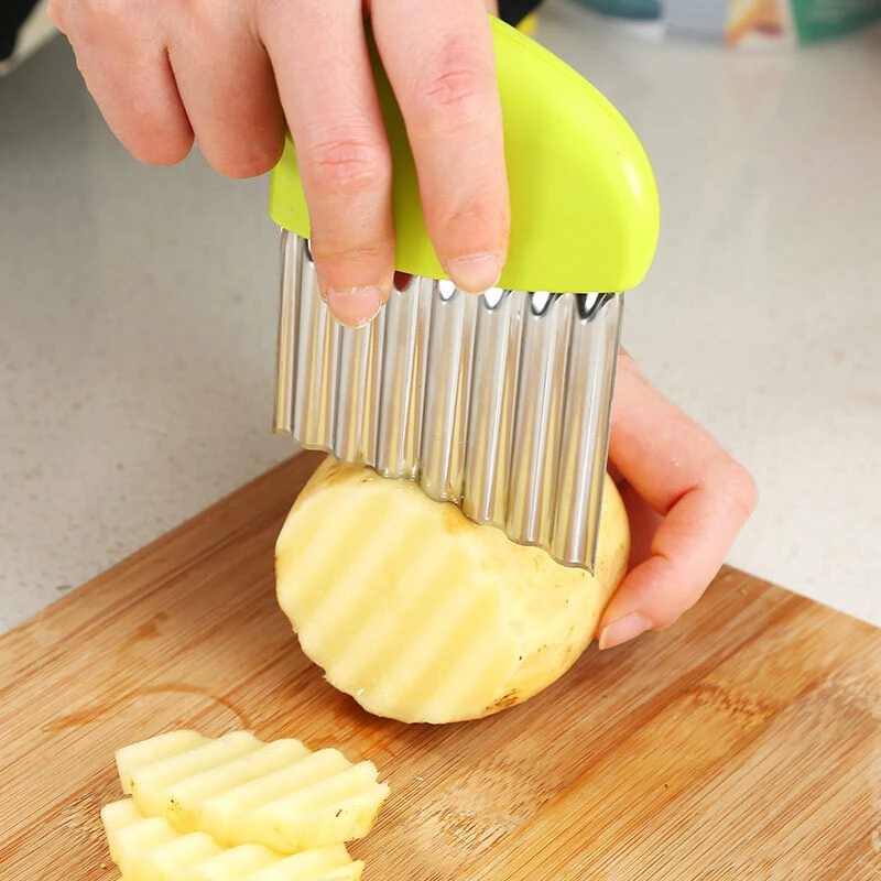 Wave Onion Potato Slicer Cutter Wrinkled French Fries Salad Corrugated Cutting Chopped Potato Slices Knife Kitchen Gadgets