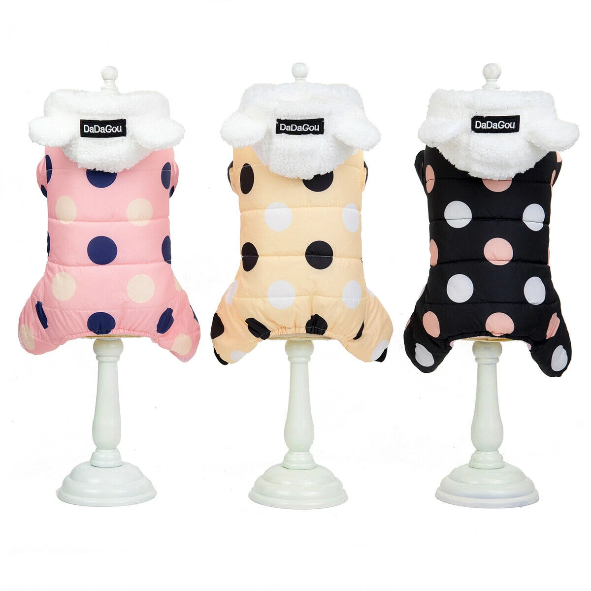 Soft Dot Warm Pet Clothes for Dog Windproof Jackets Outdoor Fleece Hooded Coats Dog Jumpsuit Rompers Drop Shipping