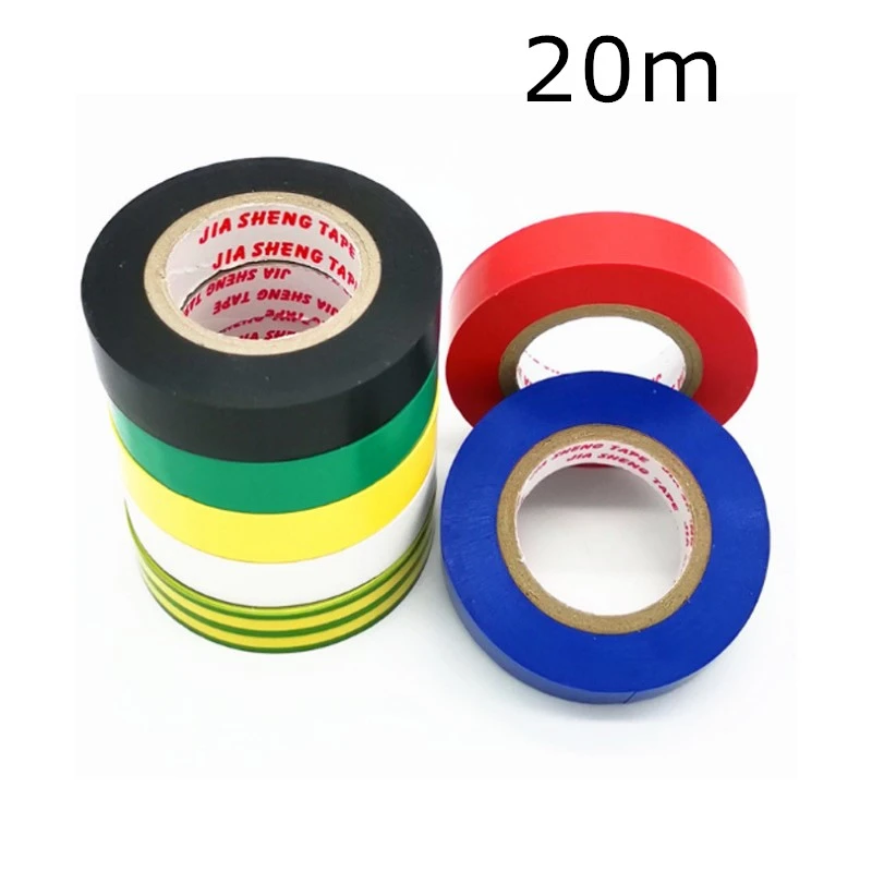 20m Wire Flame Retardant Electrical Insulation Tape High Voltage PVC Film Tape Waterproof Self-adhesive Electrician Tape