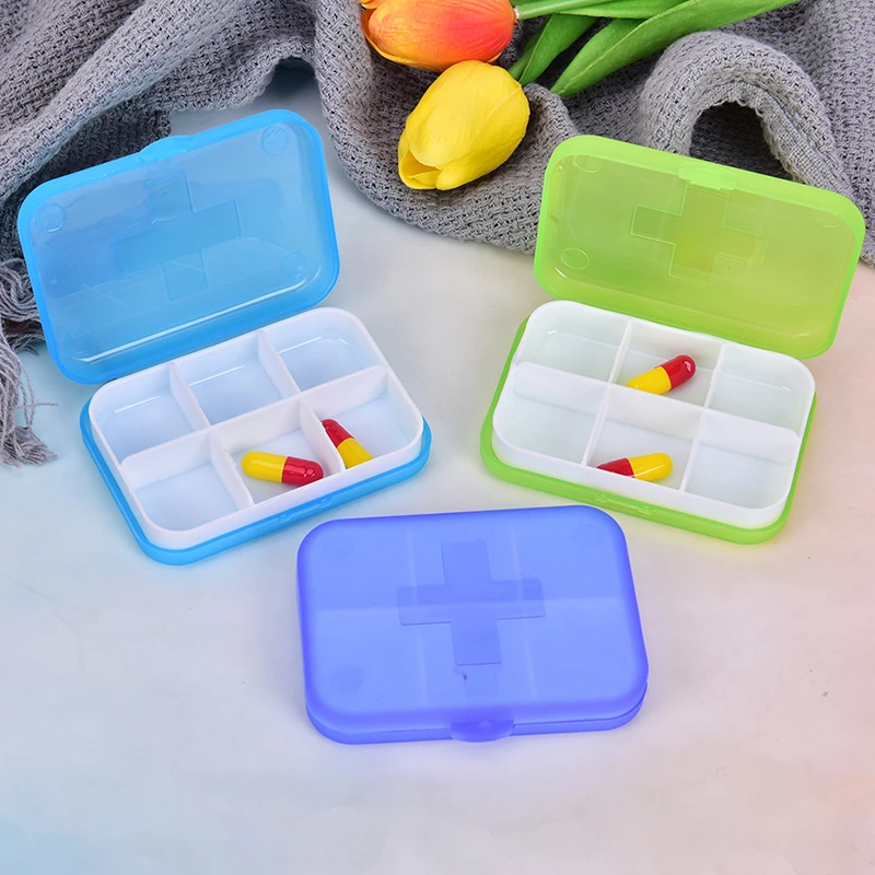 Portable Pill Cases Travel Dispen Storage Container Colorful Drug Dispenser Packing Container 2/4/6 Slot Moisture-proof Pill Box