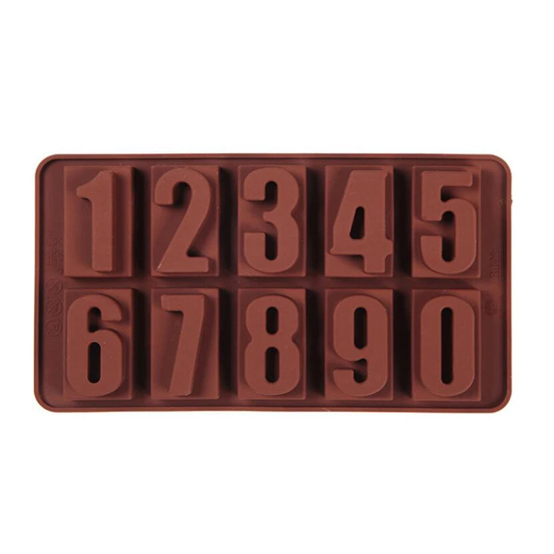 Silicone Numbers Chocolate Mold Cookies Cold 3D Digital Shape Fondant Cake Baking Jelly Candy Pastry DIY Decorating Tool Kitchen