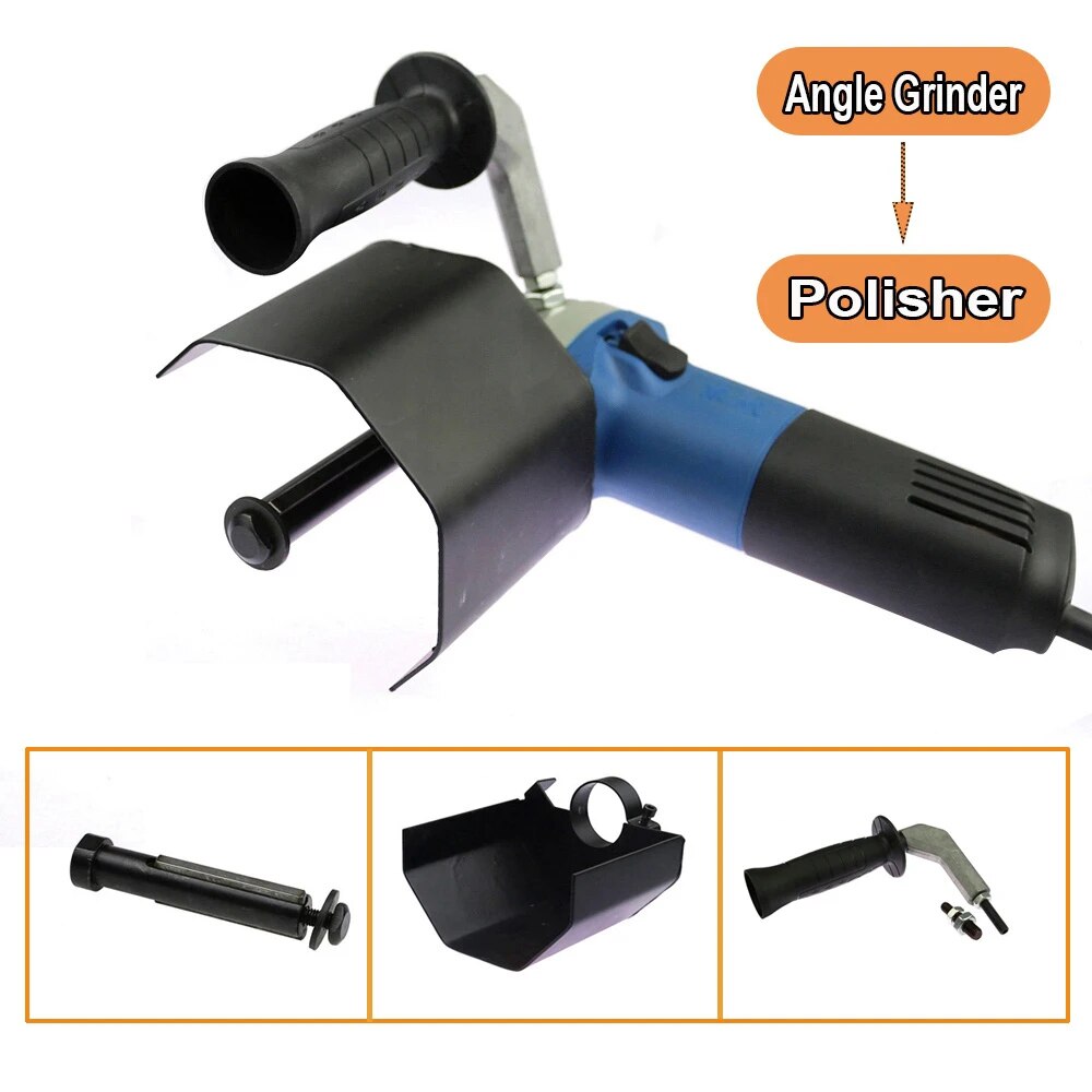 Hand held Linear Polisher Parts, Angle Grinder Adapter, Protective Cover, Bulgarian Extension Handle