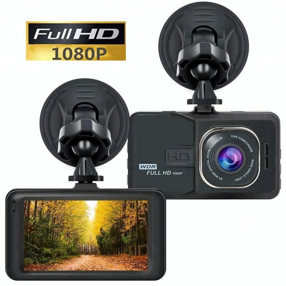 HD 3.0 LCD HD 1080P Car DVR Vehicle Camera Video Recorder Dash Cam Night Vision Driving Recorder Dashboard Camera Black