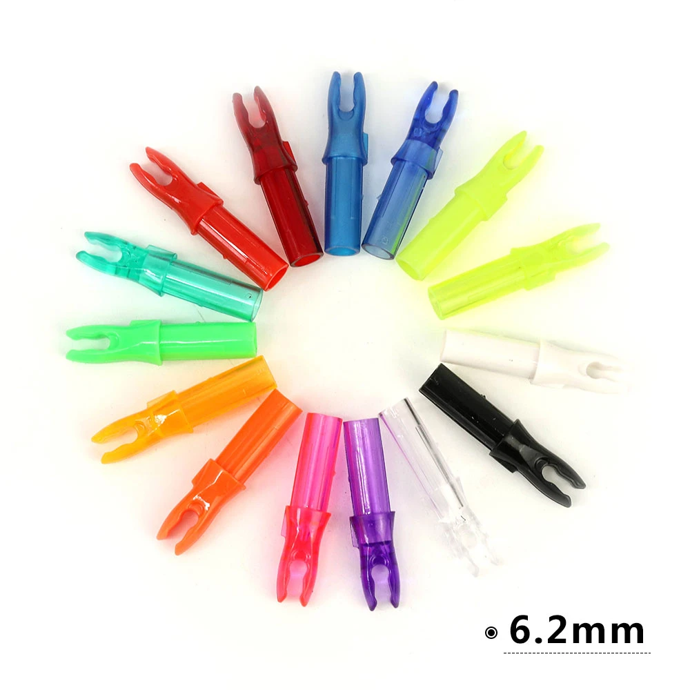 60pcs  10 Color Arrow Nocks Internal For Archery Carbon Fiberglass Arrow shaft ID 6.2 mm Arrow DIY Archery Accessory