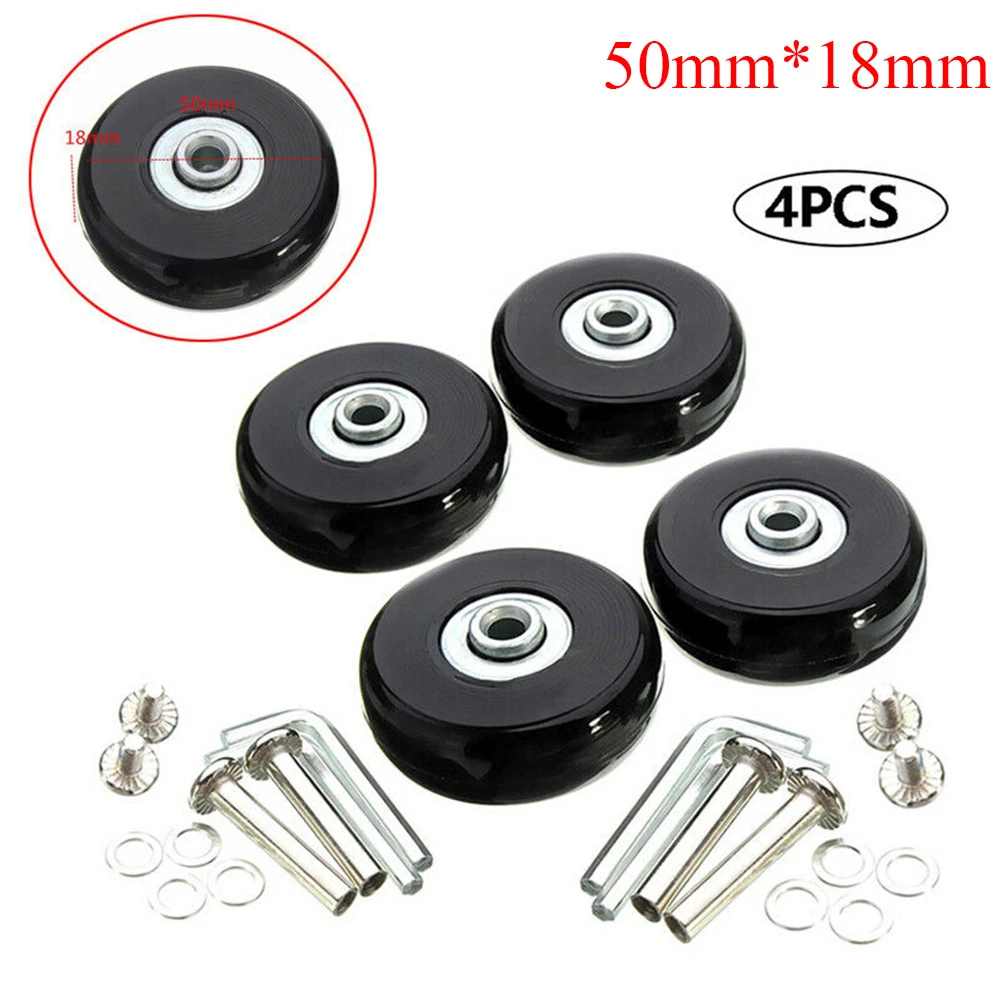4Pcs Flexible Luggage Wheel Practical Replacement Roller Screw Durable Silent With Repair Tool Travel Accessories Solid Suitcase