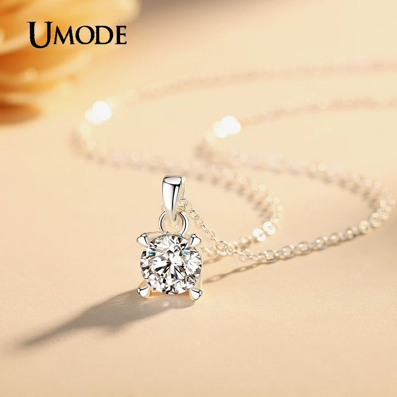 UMODE Brands Zirconia Necklace Pendants Long Best Friends Gifts for Women Korean Fashion Kids Jewelry Sautoir Femme UN0309