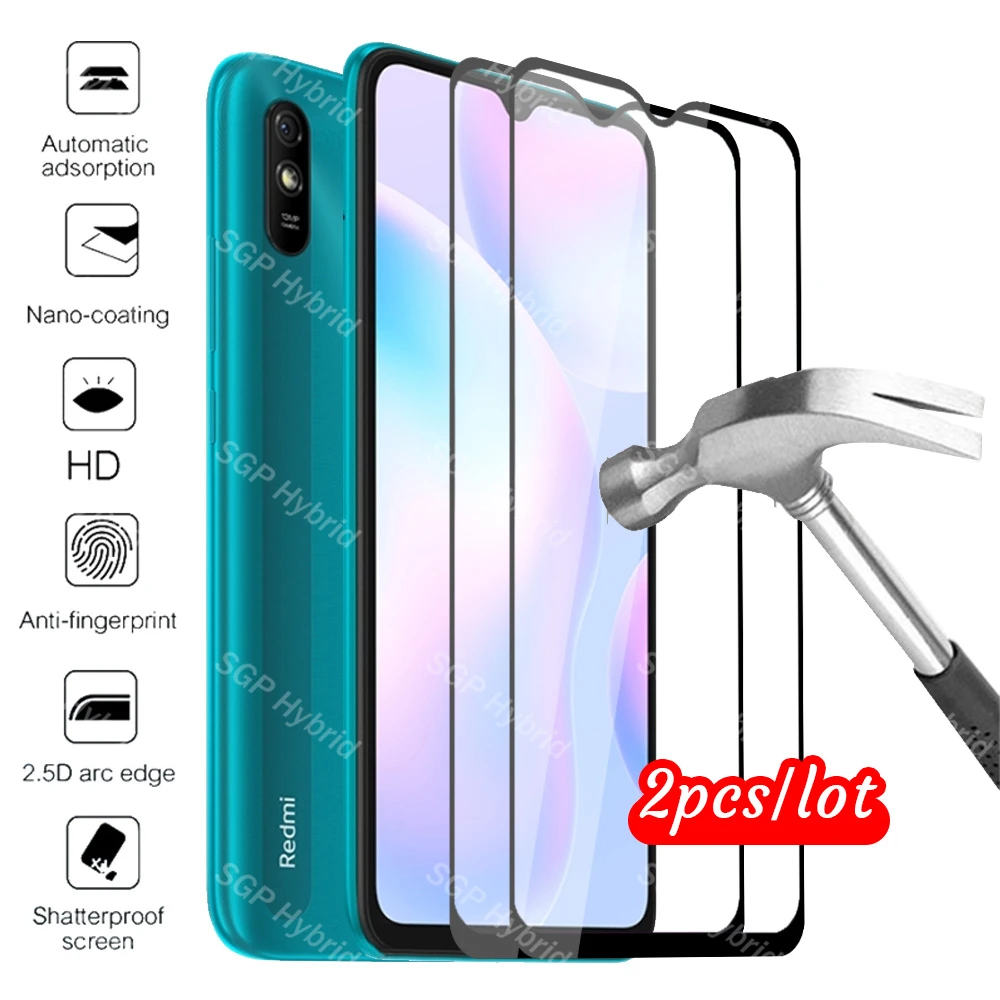 2pcs protective glass for redmi 9a case for xiaomi redmi 9a note 10 pro 9s 9 a 9t xiomi xaomi redmi9a tempered glass cover coque