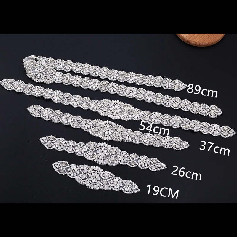 Rhinestone Bridal Belt Wedding With Crystal Diamond Wedding Dress Accessories Belt Sash 19cm-89cm Belt Sash For Women