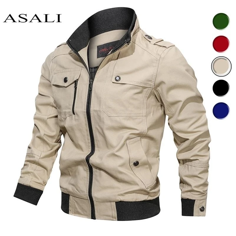 2021 Military Jacket Men Spring Autumn Cotton Windbreaker Pilot Coat Army Men's Bomber Jackets Cargo Flight Jacket Male Clothes