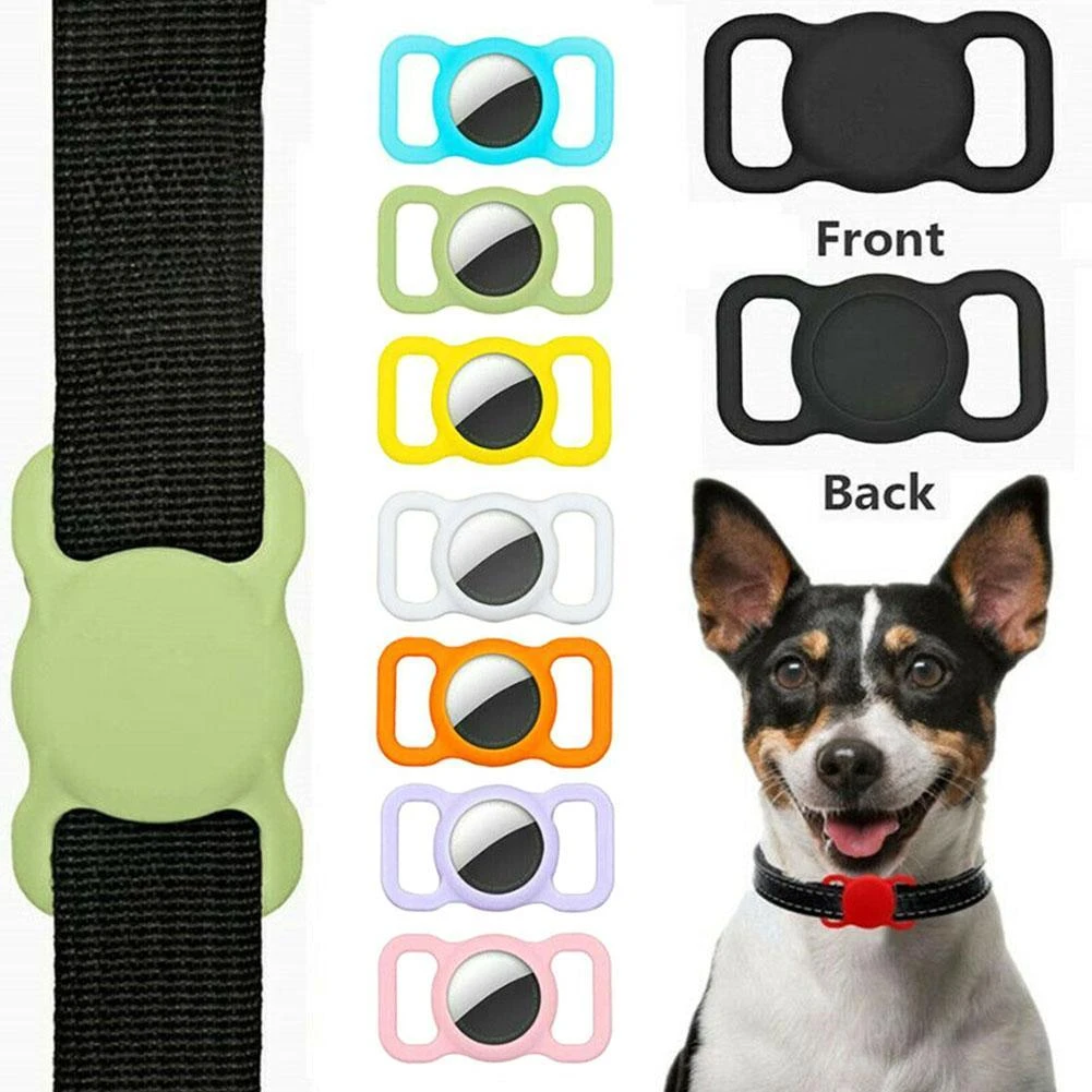 Pet Silicone Protective Case for Apple Airtag GPS Finder Dog Cat Collar Loop Compatible with Apple Airtags Pet Accessories