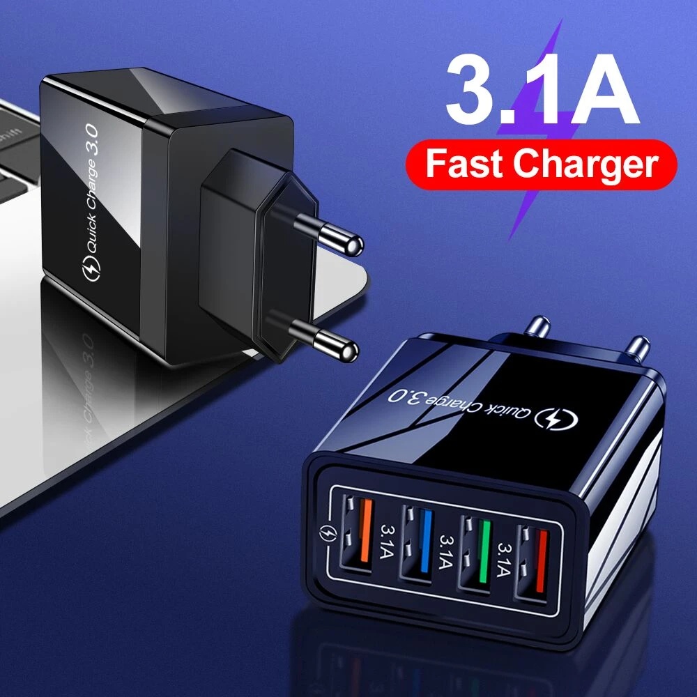 3A Quick Charge 3.0 USB Charger EU Wall Mobile Phone Charger Adapter for iPhone X MAX 7 8 QC3.0 Fast Charging for Samsung Xiaomi